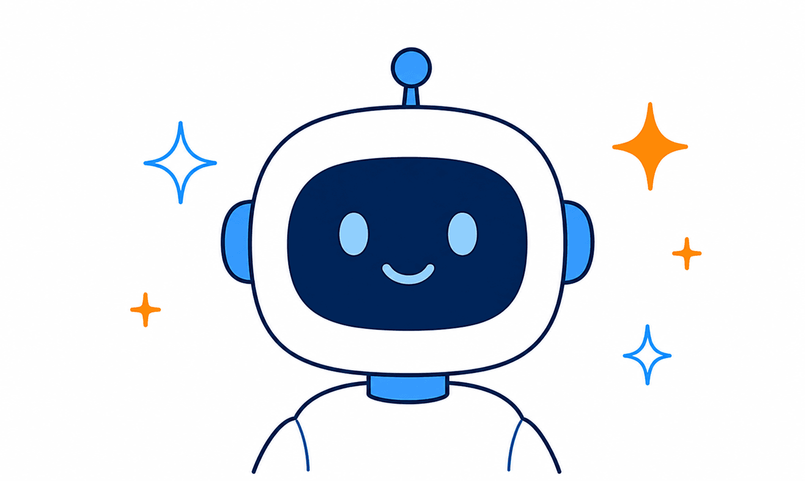 方法を提案するAIロボットの線画